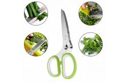 China Multipurpose Kitchen Chopping Scissors 5 Blade Herb Scissors Set With Cover supplier