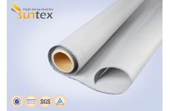 China Thermal Insulation Fabric Polyurethane Coated Fiberglass Fabric M0 Smoke Barrier Fabric 0.43mm supplier
