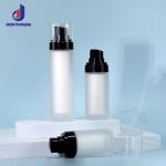 Skincare Cream Pump Bottle Transparent Round PET Bottles With Cap for sale