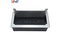 China Office Furniture Clamshell Brush Hidden In Desk Table Mounted Socket Box supplier