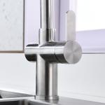 Brushed Nickel Single Hole Pull Out Kitchen Faucet Switchable Two Function Sprayhead