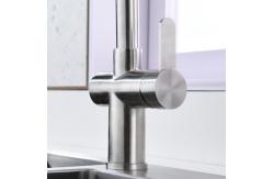 China Brushed Nickel Single Hole Pull Out Kitchen Faucet Switchable Two Function Sprayhead supplier