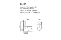 China White Ceramic Washdown Wc Toilet Bowl Two Piece for Bathroom supplier