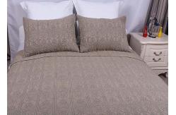 China 100% Linen Cotton Bedspreads And Coverlets Plain Dyed Geometric Embroidered supplier