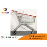 Zinc Plated Four Wheel Shopping Trolley Large Dimension Shopping Cart Trolley for sale