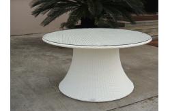 China Hand-Woven Poly Rattan Garden Dining Sets With White Cushion supplier