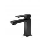 Ceramic Cartridge Single Handle Basin Faucet Matte Black Laundry Taps Against Corrosion for sale