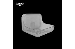 China Shower Counter Damage Free Transparent Plastic Rrain Soap Tray No Install Needed supplier