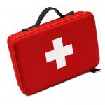 China Red EVA First Aid Case with PU Carrying Handle and Embroidery Logo for sale