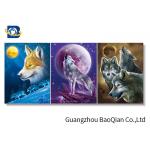 Wolves / Horse 3d Lenticular Picture With Frame For Indoor / Restaurant Wall Decoration Art for sale