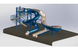 China 8m Width Water Park Slide Trade Commercial Fiberglass Slides For Private Pools supplier