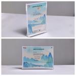 A3 A4 Custom Clear Transparent Magnetic T Shape Acrylic Sign Holder Brochure