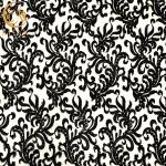 Garment Black Embroidered Handmade Lace Fabric Pearls Decoration for sale