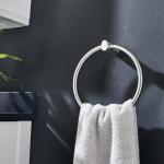 Round Brushed Nickel Hand Towel Holder SUS 304 Stainless Steel Wall Mounted for sale