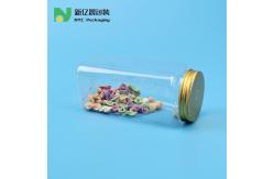 China Square 550ml Plastic Food Jars With Gold Metal Lids supplier