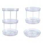 Dia 27cm Rotatable Double Layer Spice Rack Plastic Kitchen Organizer