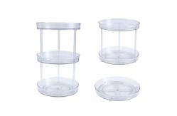 China Dia 27cm Rotatable Double Layer Spice Rack Plastic Kitchen Organizer supplier