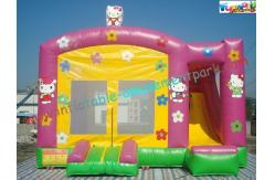 China Hello Kitty Rent Inflatable Bouncer Slide , Castle With Slide For Childrens supplier