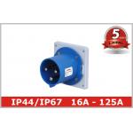 2P+E 3P+E 3P+N+E Nickel Industrial Power Outlet Appliance Inlet Sockets 63A for sale