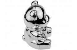 China Cute Silver Plated Teddy Bear Coin Bank Die Casting 105*85*118mm supplier