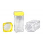 Food Grade Clear PET Transparent Plastic Jars With Colorful Screw Lids for sale