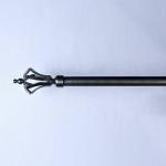 Customizable Iron Curtain Rod Kit Home Window Decoration Black Metal Curtain Finials for sale