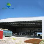Industrial Steel Structure Storage Warehouse With 10% Roof Pitch And Glass Wool / Rock Wool Insulation for sale