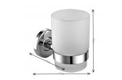 China Wall Mounted Bathroom Tumbler Holders Frosted Glass Cup Set For Toothbrushes Toothpaste supplier