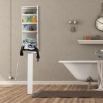 MDF Wood Wall Hung Mirror Cabinet Folding Build In Ironing Boards Inside
