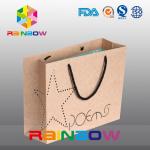 Brown Kraft Paper Bags With Drawstring For Gift / Garment / Shoses for sale