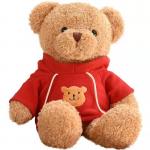 30cm Red Cute Little Hoodie Teddy Bear Plush Toys Girl Sleeping Pillow for sale