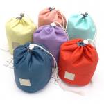 Round Drawstring Polyester Cosmetic Bag For Travel for sale