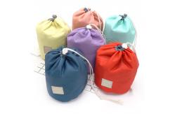 China Round Drawstring Polyester Cosmetic Bag For Travel supplier