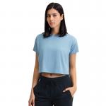 Short Sleeve Loose Gym Crop Tops T Shirts Sportswear Workout Tee For Ladies for sale