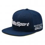 Navy Blue Acrylic Six Panel Flat Cap Customized Logo 3D Embroidered Snapback Cap for sale