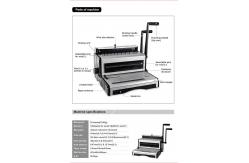 China Wire 2/1 3/1 Calendar Hole Punching Binding Machine With Handle supplier