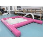 Pink 0.6mm PVC Tarpaulin Inflatable Sea Pool Fire Resistant With Net for sale