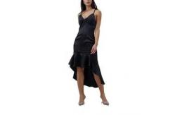 China Women Silk Slip Dress Elegant Customized Asymmetric Backless Dresses supplier