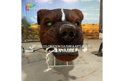 China Animatronic Skeletal Dog Head Statue: Smoke-Spraying Mechanism & Glowing Green Eye Display supplier