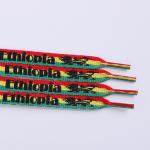 Soft Printed Polyester Shoelace Custom Design Color Flat Cord With Plastic Tips 1cm Width for sale