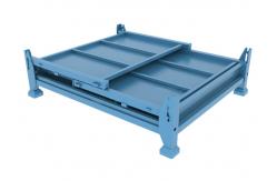 China ODM Collapsible Steel Stillage Cage Box Pallet With Half Gate 1200x1000mm supplier