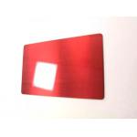 Red 1.2mm Metal Membership Card With Chip Brush Finishing