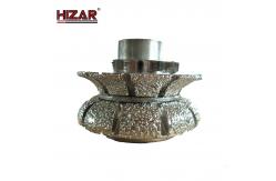 China Granite Bullnose Quartz Router Bit  75mm Vacuum Brazed M14 Thread  No3 Grit supplier