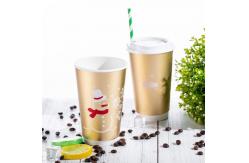 China Hot Drink Disposable Paper Cup 16 Oz With Lids And Straws Light Weight supplier