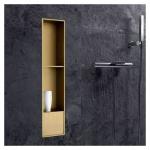 Modern Design Style 12 Recessed Shower Shelves with Gold Finish and LED Light Feature for sale