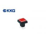 6 PIN Illuminated Tact Switch , metal Square Push Button Light Switch for sale
