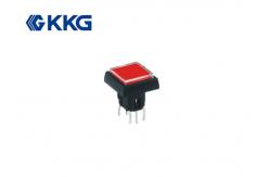 China 6 PIN Illuminated Tact Switch , metal Square Push Button Light Switch supplier