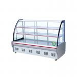 Air Cooling Ice Cream Showcase Freezer SS304 1200L Curved Glass for sale