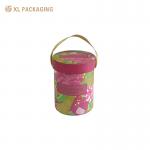 Pink Cosmetic Paper Tube Face Cream Paper Cylinder Packaging With Ribbon Handle for sale