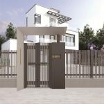 Powdercoated Main Wrought Iron Aluminium Fence Gate Handcrafted For Outdoor Villa for sale